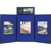 Quartet 3 Panel Tabletop Showboard, 72"x36", Blue/Gray QRTSB93513Q